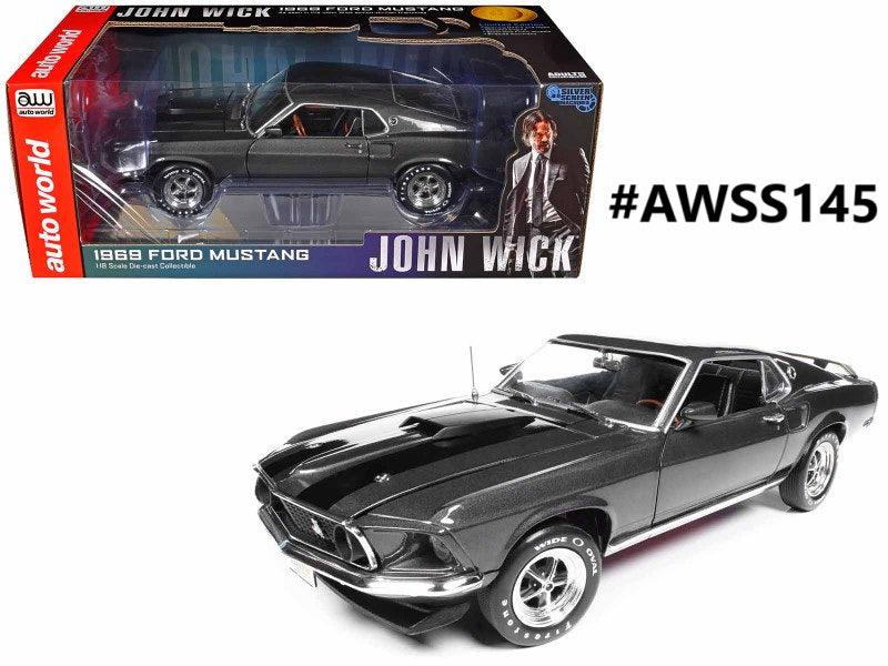 Ford Mustang 1969 Auto World Silver Screen Machines 1/18