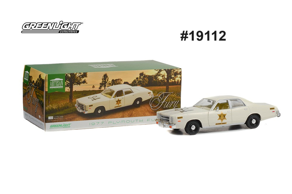 Plymouth Fury 1977 Police Hazzard County Sheriff Greenlight Artisan 1/18