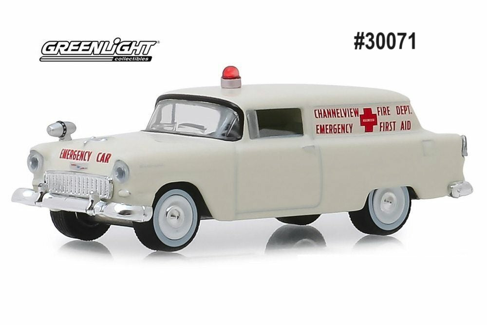 Chevrolet Sedan Delivery 1955 Ambulance Channelview Fire Department Greenlight 1/64