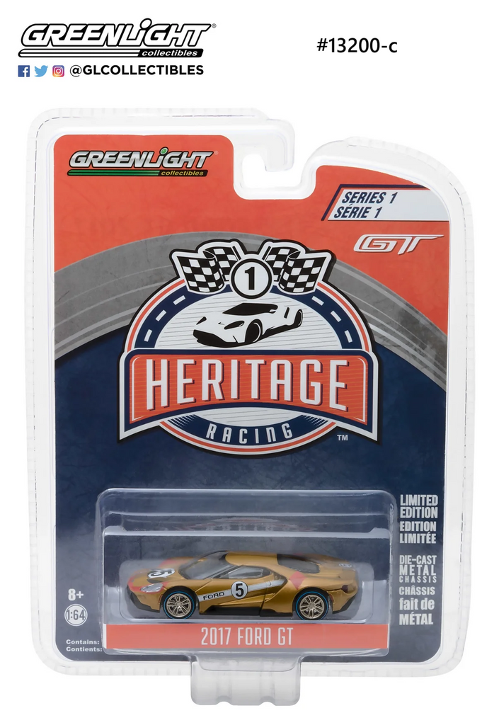 Ford GT 2017 Heritage Racing Greenlight 1/64