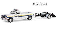 Dodge Ram D250 1990 et remorque utilitaire Police Hot Pursuit Greenlight 1/24