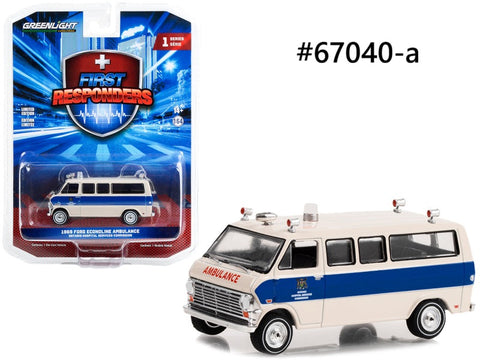 Ford Econoline Ambulance 1969 First Respondes Greenlight 1/64