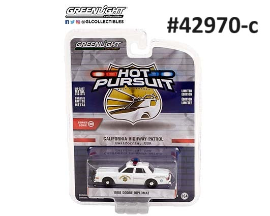 Dodge Diplomat 1988 Police Greenlight Hot Pursuit 1/64