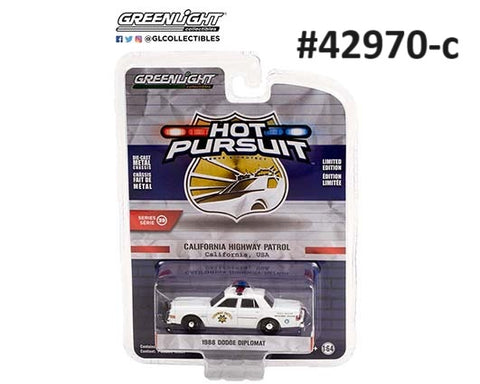 Dodge Diplomat 1988 Police Greenlight Hot Pursuit 1/64