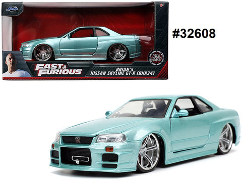 Nissan Skyline GT-R BNR34 Fast and Furious Jada 1/24