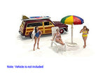 Ensemble Accessoires de plage et Beach girls American Diorama 1/64