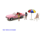 Ensemble Accessoires de plage et Beach girls American Diorama 1/64