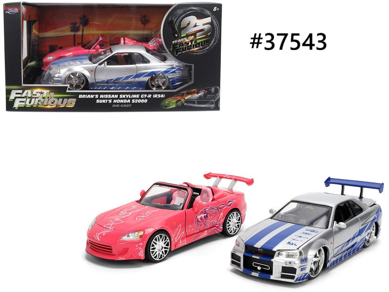 Nissan Skyline GT-R (R34) et Honda S2000 Fast & Furious 25ième Anniversaire Jada 1/24