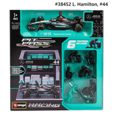 Mercedes-AMG F1 W15 E Performance 2024 Burago Pit Pass Diorama Playset 1/43