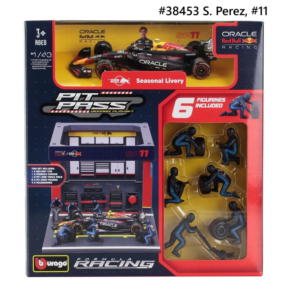 Red Bull Racing RB19 2023 Burago Pit Pass Diorama Playset 1/43