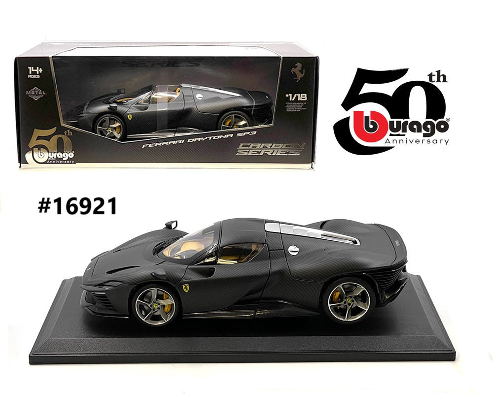 Ferrari Daytona SP3 Burago Carbon Series 50th Anniversary 1/18