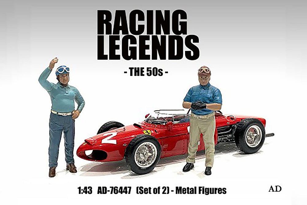 Ensemble de 2 Figurines Pilotes des années 50 Racing Legends American Diorama 1/43