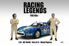 Ensemble de 2 Figurines Pilotes des années 60 Racing Legends American Diorama 1/43
