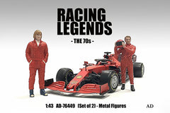 Ensemble de 2 Figurines Pilotes des années 70 Racing Legends American Diorama 1/43