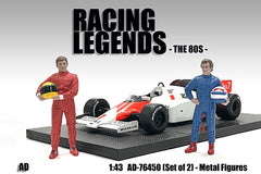 Ensemble de 2 Figurines Pilotes des années 80 Racing Legends American Diorama 1/43