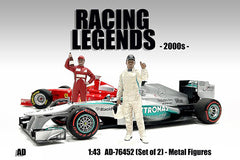 Ensemble de 2 Figurines Pilotes des années 2000 Racing Legends American Diorama 1/43