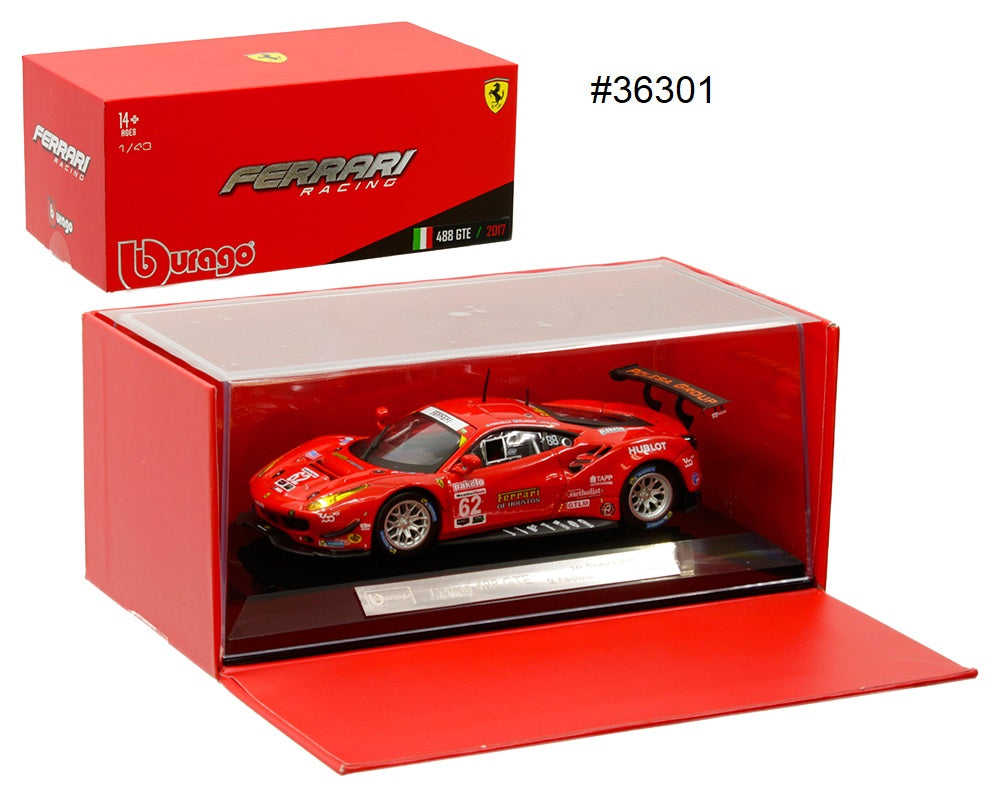 Ferrari 488 GTE 2017 Burago Racing 1/43 AutosSuggestions