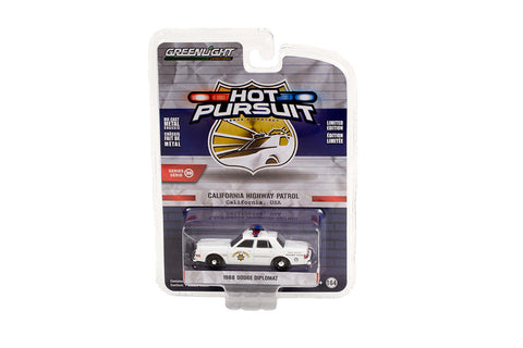 Dodge Diplomat 1988 Police Greenlight Hot Pursuit 1/64