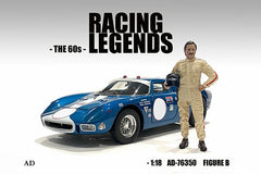 Pilote des années 60 Racing Legends American Diorama 1/18