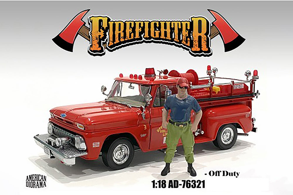 Figurine Pompier en pause American Diorama 1/18